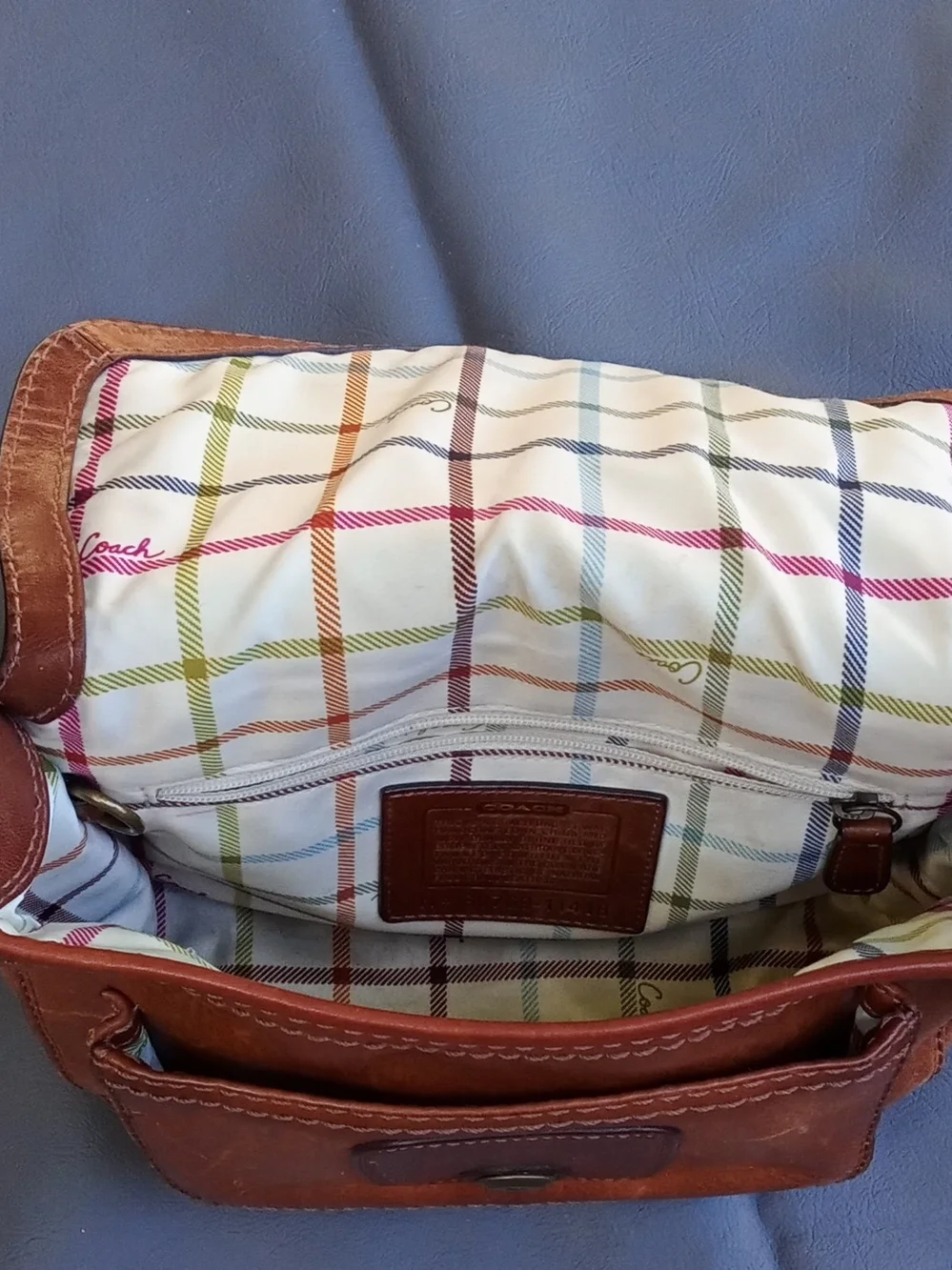 Coach Tan Leather Buckle Shoulder Bag